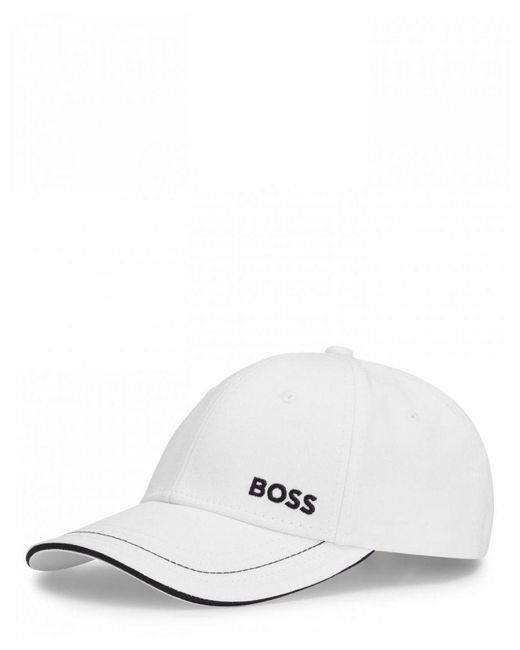 Boss White Cap-1 Cotton-twill Cap With Logo Detail Nos for men