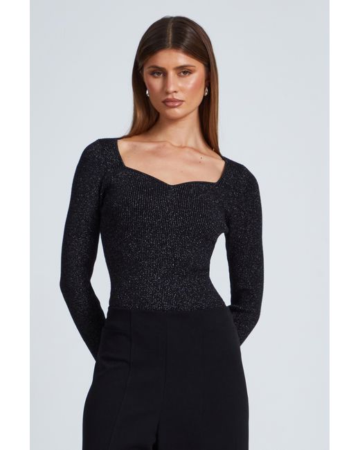 Quiz Black Metallic Glitter Jumper
