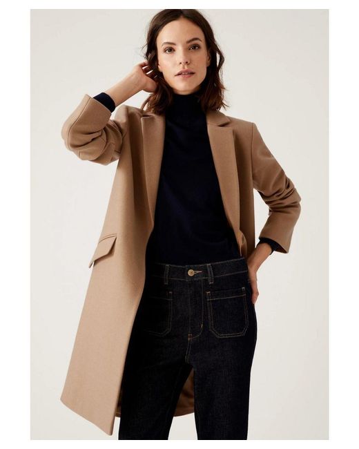 Marks Spencer And Collared Single Breasted Coat in Black Lyst UK
