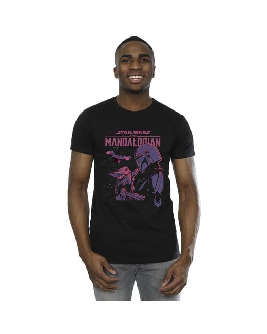 Star Wars Black The Mandalorian Hello Friend T-Shirt Cotton for men