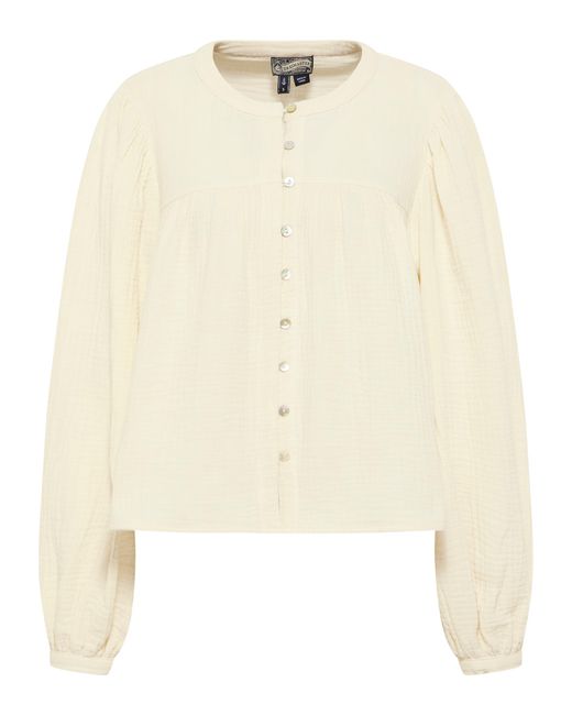Dreimaster Blouse Dames Wolwit in het Natural