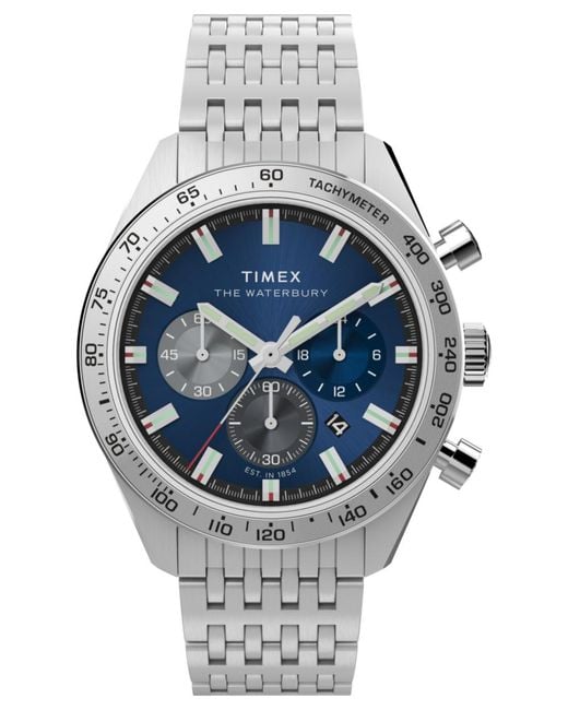 Timex Gray Waterbury Traditional Watch Tw2Y18500 Stainless Steel for men