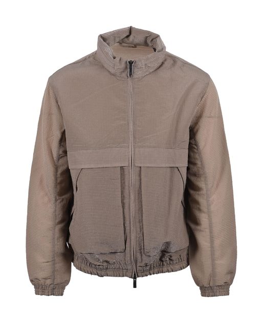 ARMANI EXCHANGE Brown Woven Blouson Jacket Roasted Cashew for men