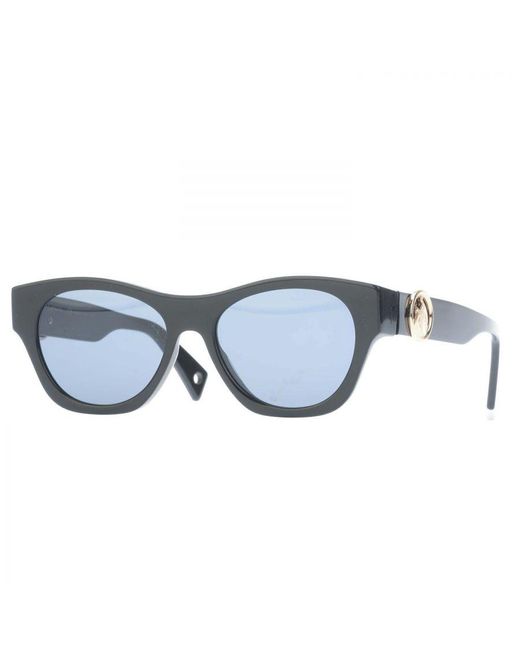 Lanvin Accessoires Moderne Rechthoekige Zonnebril In Zwart in het Blue
