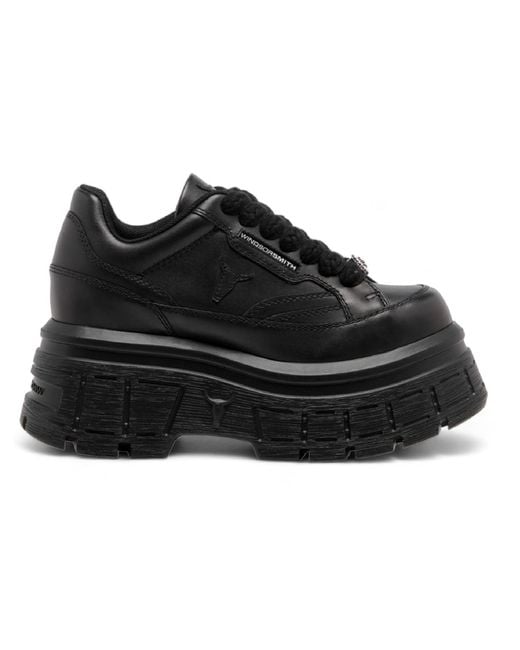 Windsor Smith Black Chunky Leather Sneakers
