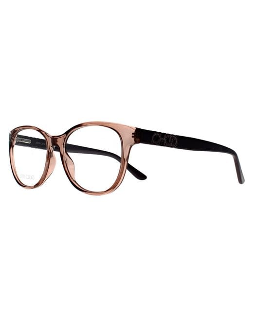 Jimmy Choo Brown Oval Transparent Mauve Jc241