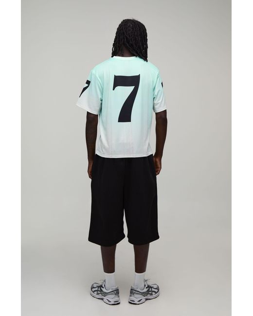 BoohooMAN Gray Regular Fit Boxy Fogo Printed T-Shirt for men