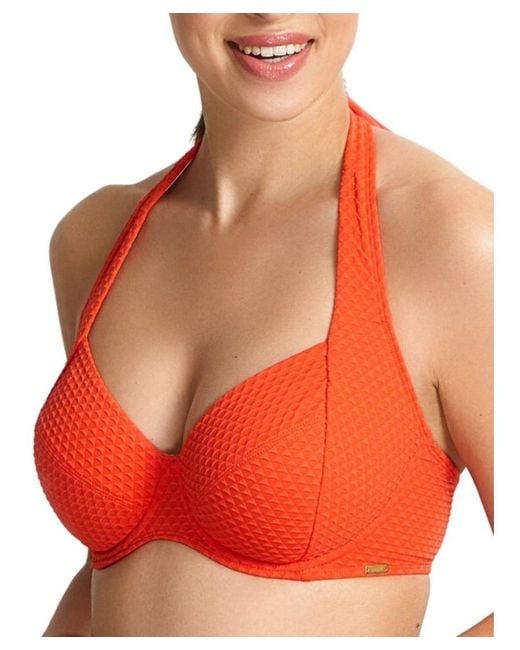 Panache Orange Echo Halterneck Bikini Top