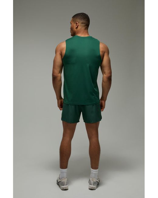 BoohooMAN Green Active Performance Regular Fit Tank for men