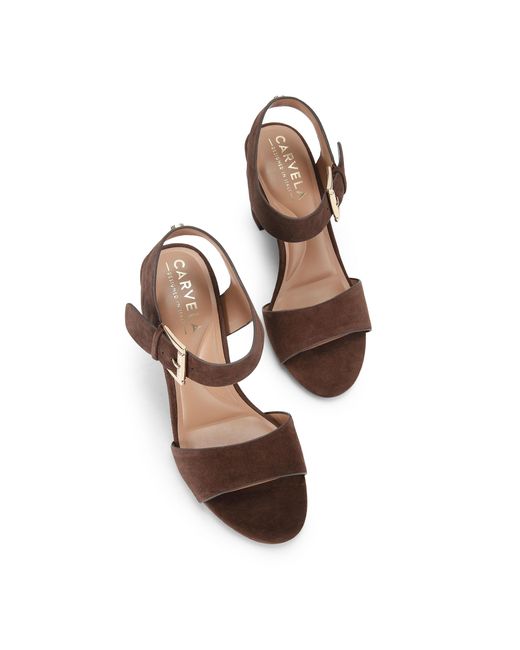 Carvela Kurt Geiger Brown Suede Sadie Heel Sandals