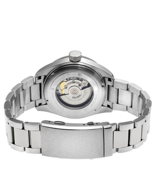 Gevril Metallic Yorkville Swiss Automatic Sellita Sw200 Dial Stainless Steel Watch for men