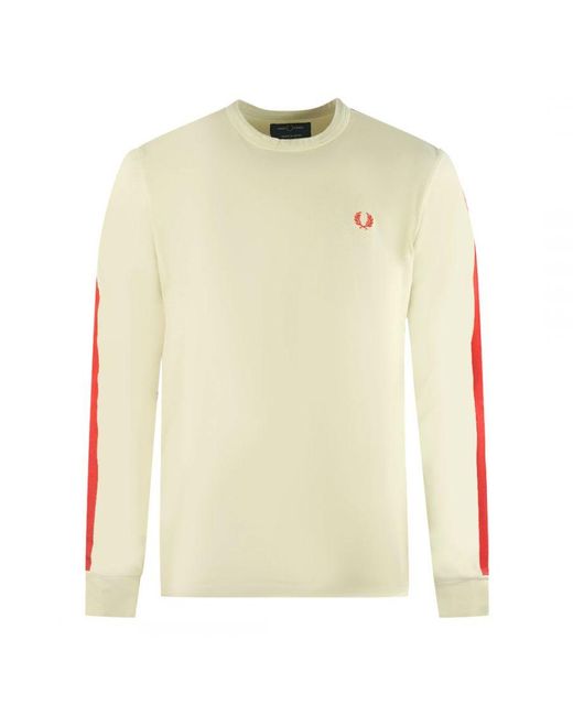 Fred Perry Natural Botanical Dye Long Sleeve Chamomile T-Shirt for men