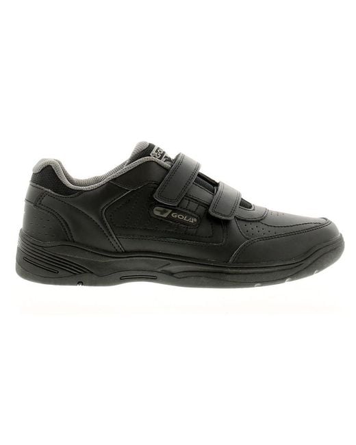 Gola Black Belmont Touch Fastening Wide Fit Leather Trainers for men