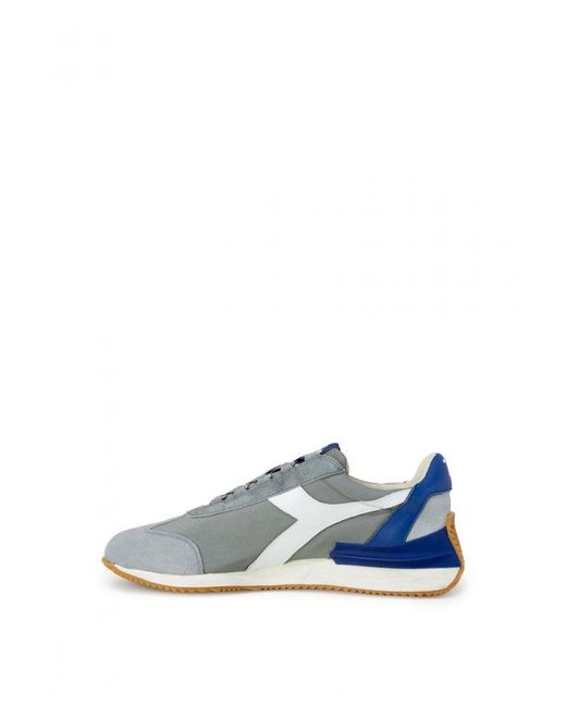 Diadora Blue Leather Lace-Up Sneakers for men