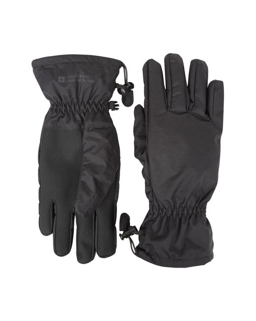 Mountain Warehouse Black 'Classic' Gloves With Textured Palm Waterproof Cycling Polyamide for men