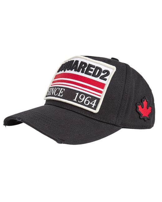 DSquared² Black Since 1964 Embroidered Logo Cap Cotton for men