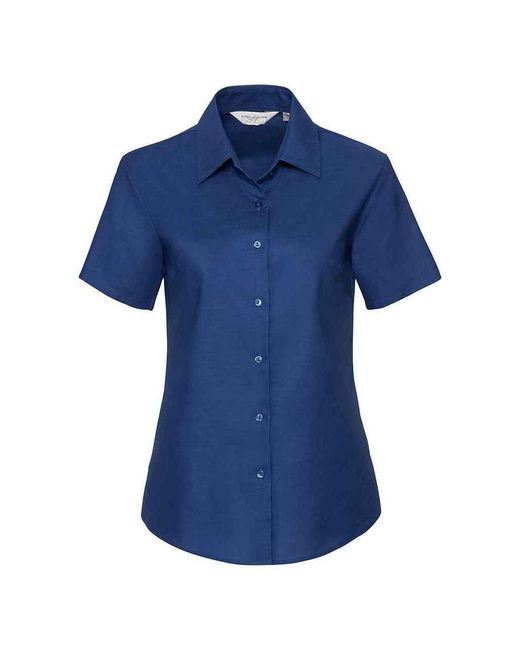 Russell Blue Collection /Ladies Oxford Short-Sleeved Shirt (Bright Royal)
