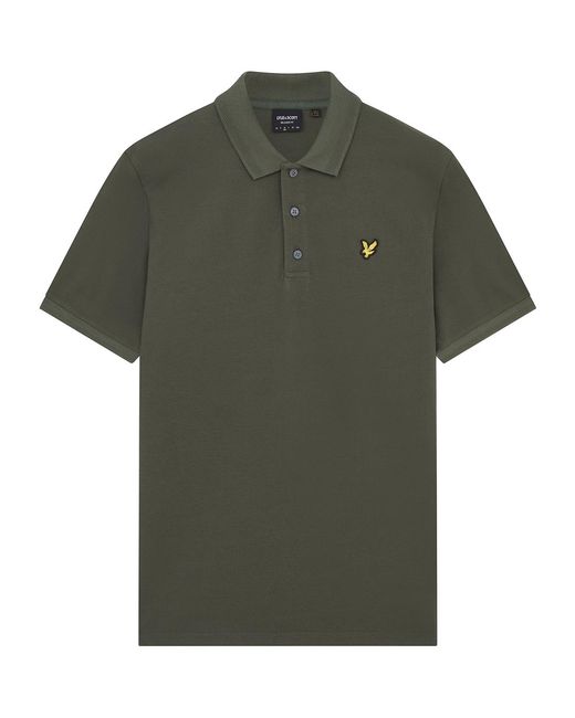 Lyle & Scott Green Textured Tipped Wilton Polo Shirt for men