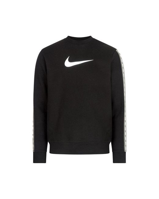 Nike Black Repeat Crew Neck Sweatshirt Pullover for men