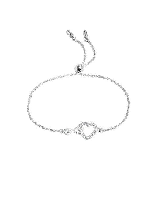 Bibei Metallic Infinity Heart Bracelet With Cubic Zirconia