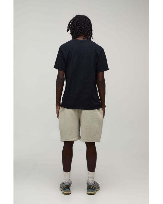 BoohooMAN Natural Regular Fit High Build Printed Jersey Short for men