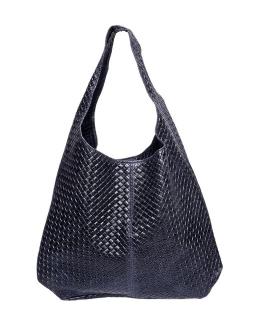 Luisa Vannini Blauw Rundleer Tas in het Blue