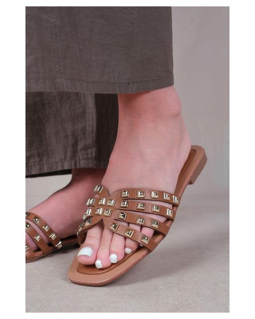Where's That From Gray 'Edriah' Studded Gladiator Sandals