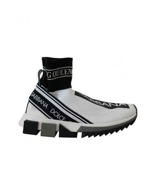 Dolce & Gabbana White Sorrento Socks Sneakers Shoes Fabric