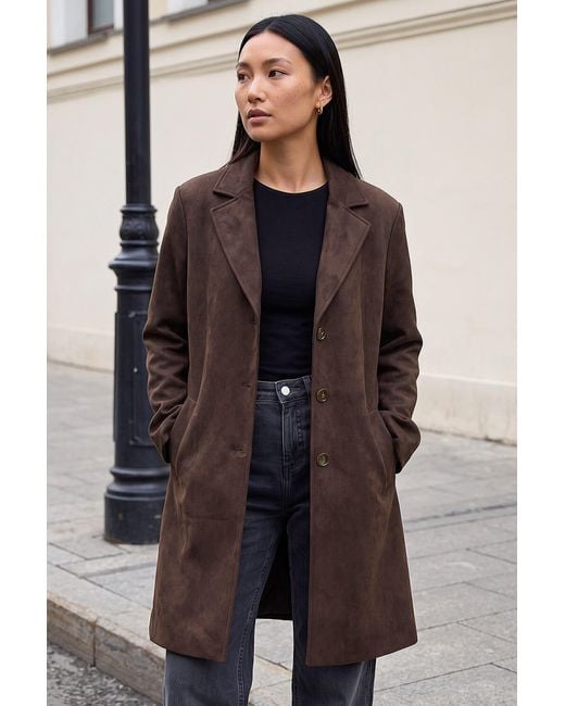 Roman Brown Suedette Coat