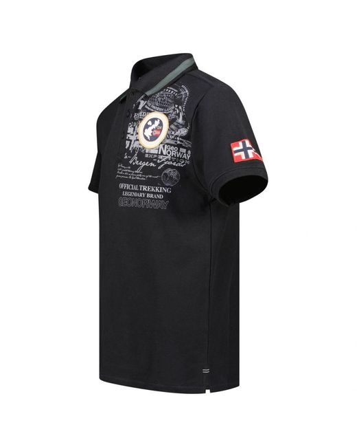 GEOGRAPHICAL NORWAY Black Short-Sleeved Polo Shirt Sy1357Hgn for men