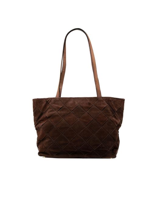 Bottega Veneta Brown Pre-Owned Suede Intrecciato Tote
