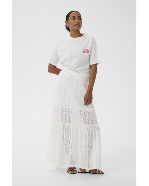 Kaffe Rok Kadonna Rok A-Shape in het White