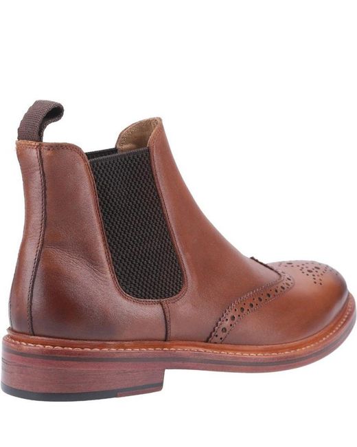 Cotswold Brown Cotwold Siddington Leather Elasticated Dress Boot for men