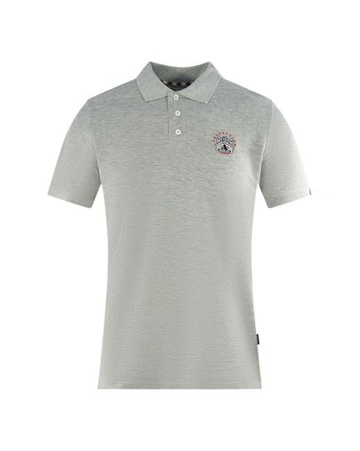 Aquascutum Gray London Crest Polo Shirt Cotton for men