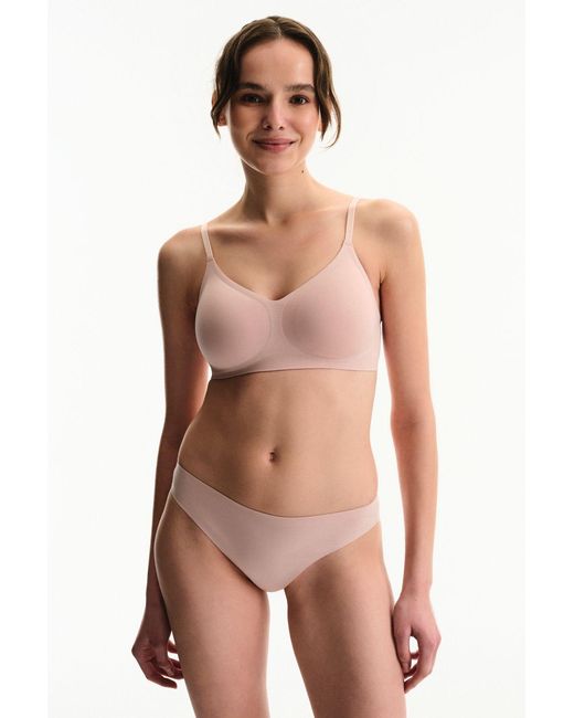 Penti Pink Knitted Jersey Bralette With Hook-And-Eye Closure