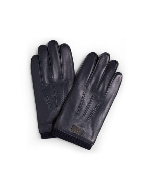 Ted Baker Accessories Blockk Leather Gloves In Navy in het Blue voor heren