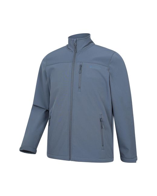 Mountain Warehouse Blue 'Grasmere' Softshell Jacket Water Resistant Everyday Activewear for men