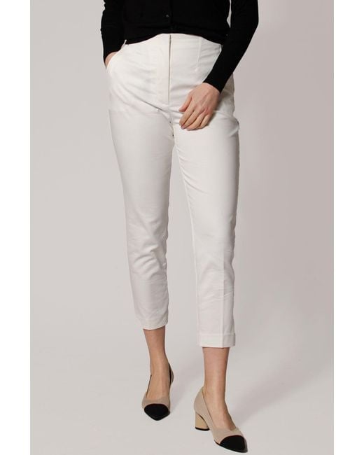 Marks & Spencer White Tapered Ankle Grazer Trousers