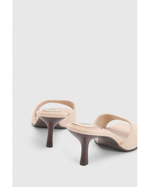 Faith Pink Mia Faux Suede High Heeled Mules