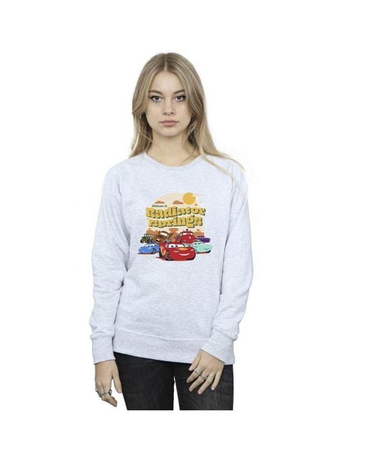 Disney White Ladies Cars Radiator Springs Group Sweatshirt (Sports)
