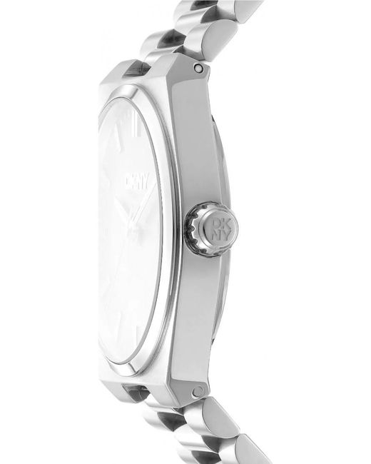 DKNY Gray Date Blue Dial Stainless Steel Bracelet Watch for men