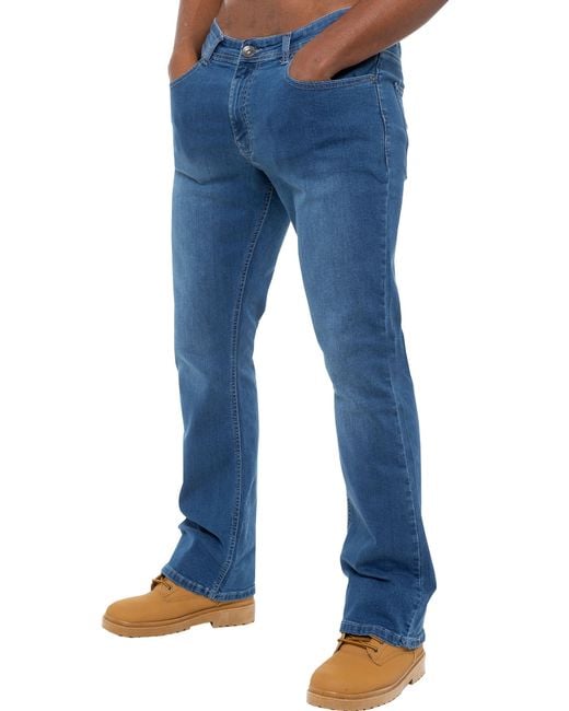 Enzo Blue Bootcut Stretch Denim Jeans for men