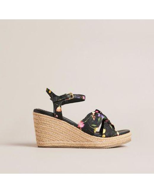 Ted Baker Metallic Cardone Floral Espadrille Platform Sandals