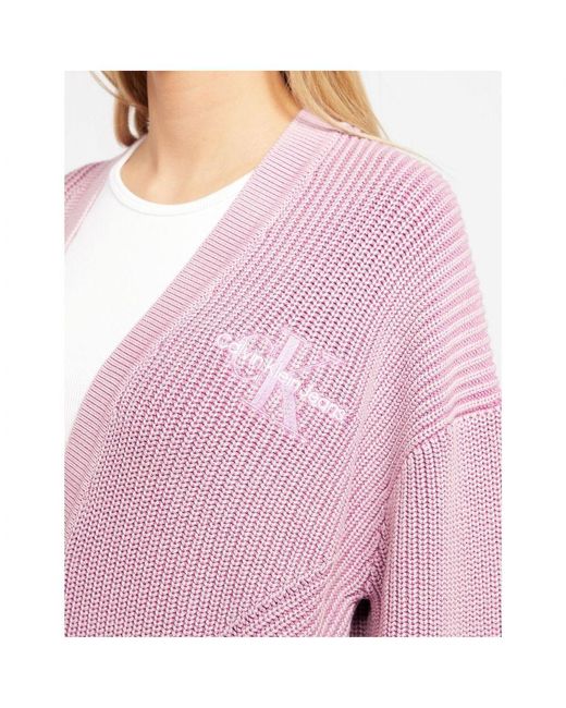 Calvin Klein Pink Womenss Washed Logo Cardigan