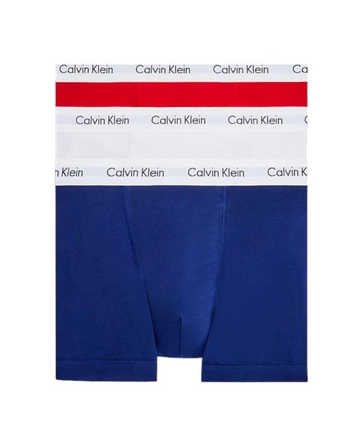 Calvin Klein Blue 3 Pack Cotton Stretch Trunks, // Boxers for men