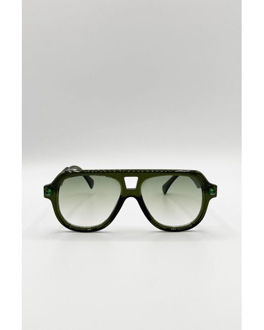 SVNX Brown Bold Navigator Sunglasses