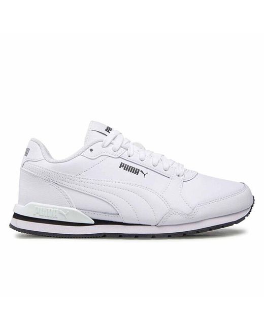 PUMA White St Runner V3 Trainers Leather (Archived) for men