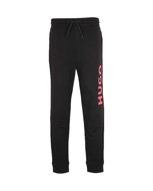 HUGO White Large Logo Sustainable French Terry Joggers for men