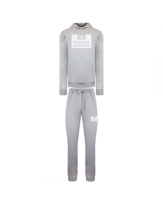 Weekend Offender Gray Sublime Tracksuit Cotton for men