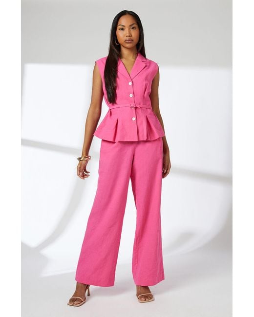 PRINCIPLES Pink D-Ring Linen Shirt